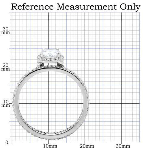 Rhodium 925 Sterling Silver Ring with AAA Grade CZ  in Clear