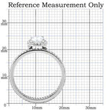 Rhodium 925 Sterling Silver Ring with AAA Grade CZ  in Clear