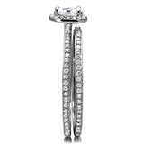Rhodium 925 Sterling Silver Ring with AAA Grade CZ  in Clear