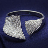 Rhodium 925 Sterling Silver Ring with AAA Grade CZ  in Clear