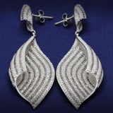 Rhodium 925 Sterling Silver Earrings with Assorted  in Brown