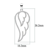 Rhodium 925 Sterling Silver Necklace with AAA Grade CZ  in Clear