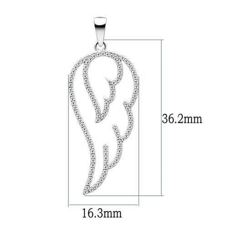 Rhodium 925 Sterling Silver Necklace with AAA Grade CZ  in Clear