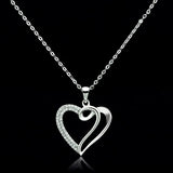 Rhodium 925 Sterling Silver Necklace with AAA Grade CZ  in Clear