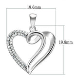 Rhodium 925 Sterling Silver Necklace with AAA Grade CZ  in Clear