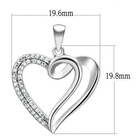Rhodium 925 Sterling Silver Necklace with AAA Grade CZ  in Clear
