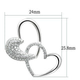Rhodium 925 Sterling Silver Chain Pendant with AAA Grade CZ  in Clear