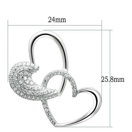 Rhodium 925 Sterling Silver Chain Pendant with AAA Grade CZ  in Clear