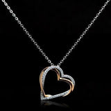 Rose Gold + Rhodium 925 Sterling Silver Necklace with AAA Grade CZ  in Clear