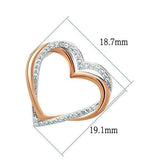 Rose Gold + Rhodium 925 Sterling Silver Necklace with AAA Grade CZ  in Clear