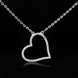 Rhodium 925 Sterling Silver Chain Pendant with AAA Grade CZ  in Clear