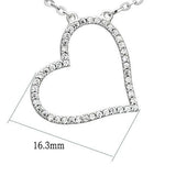 Rhodium 925 Sterling Silver Chain Pendant with AAA Grade CZ  in Clear