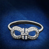 Rhodium 925 Sterling Silver Ring with AAA Grade CZ  in Clear