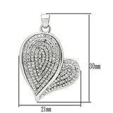 Rhodium 925 Sterling Silver Chain Pendant with AAA Grade CZ  in Clear
