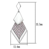 Rhodium 925 Sterling Silver Earrings with AAA Grade CZ  in Rose