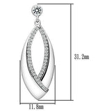 Rhodium 925 Sterling Silver Earrings with AAA Grade CZ  in Clear