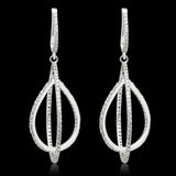 Rhodium 925 Sterling Silver Earrings with AAA Grade CZ  in Clear