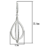 Rhodium 925 Sterling Silver Earrings with AAA Grade CZ  in Clear