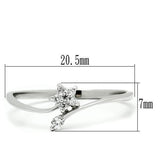 Rhodium 925 Sterling Silver Ring with AAA Grade CZ  in Clear