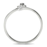 Rhodium 925 Sterling Silver Ring with AAA Grade CZ  in Clear