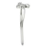 Rhodium 925 Sterling Silver Ring with AAA Grade CZ  in Clear