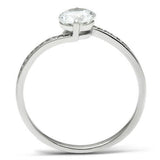 Rhodium 925 Sterling Silver Ring with AAA Grade CZ  in Clear