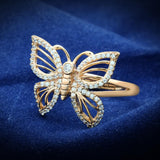 Rose Gold 925 Sterling Silver Ring with AAA Grade CZ  in Clear