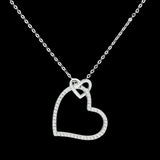 Rhodium 925 Sterling Silver Necklace with AAA Grade CZ  in Clear