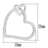 Rhodium 925 Sterling Silver Necklace with AAA Grade CZ  in Clear
