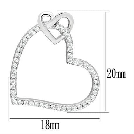 Rhodium 925 Sterling Silver Necklace with AAA Grade CZ  in Clear
