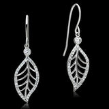 Rhodium 925 Sterling Silver Earrings with AAA Grade CZ  in Clear