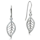 Rhodium 925 Sterling Silver Earrings with AAA Grade CZ  in Clear