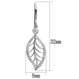 Rhodium 925 Sterling Silver Earrings with AAA Grade CZ  in Clear