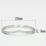 Rhodium 925 Sterling Silver Ring with AAA Grade CZ  in Clear