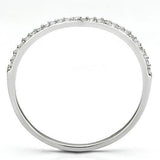 Rhodium 925 Sterling Silver Ring with AAA Grade CZ  in Clear
