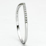 Rhodium 925 Sterling Silver Ring with AAA Grade CZ  in Clear