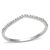 Rhodium 925 Sterling Silver Ring with AAA Grade CZ  in Clear