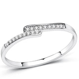 Rhodium 925 Sterling Silver Ring with AAA Grade CZ  in Clear