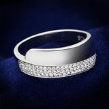 Rhodium 925 Sterling Silver Ring with AAA Grade CZ  in Clear