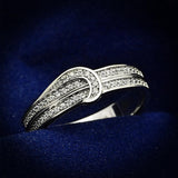 Rhodium 925 Sterling Silver Ring with AAA Grade CZ  in Clear