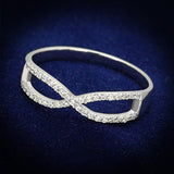 Rhodium 925 Sterling Silver Ring with AAA Grade CZ  in Clear