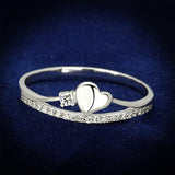 Rhodium 925 Sterling Silver Ring with AAA Grade CZ  in Clear