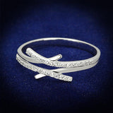Rhodium 925 Sterling Silver Ring with AAA Grade CZ  in Clear