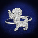 Rhodium 925 Sterling Silver Ring with AAA Grade CZ  in Black Diamond
