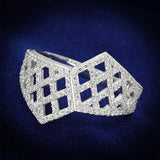 Rhodium 925 Sterling Silver Ring with AAA Grade CZ  in Clear