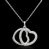 Rhodium 925 Sterling Silver Necklace with AAA Grade CZ  in Clear