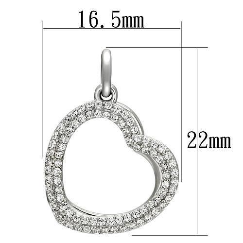 Rhodium 925 Sterling Silver Necklace with AAA Grade CZ  in Clear