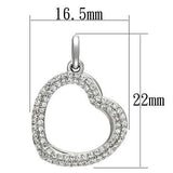 Rhodium 925 Sterling Silver Necklace with AAA Grade CZ  in Clear