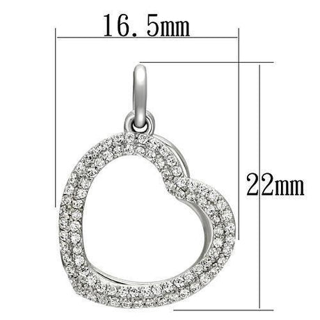 Rhodium 925 Sterling Silver Necklace with AAA Grade CZ  in Clear