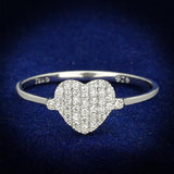 Rhodium 925 Sterling Silver Ring with AAA Grade CZ  in Clear